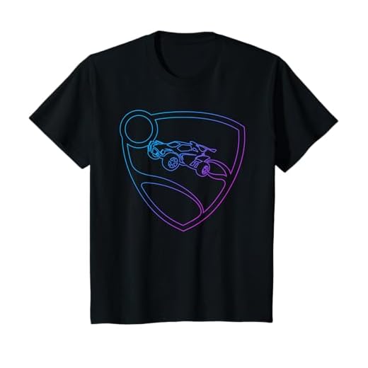 Kinder Rocket League Logo mit leuchtendem Schild für Kinder T-Shirt