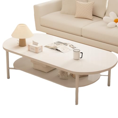 JoFistローテーブル 収納付き リビング センター おしゃれ ミニテーブル 収納棚付き 組立簡単 省スペース 一人暮らし (ホワイト,120*58CM)