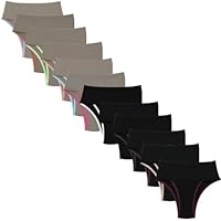 Kit com 12 Calcinhas Femininas PLus Size Cintura Alta com Compressão na Barriga (BR, Alfa, Único, Plus Size, XG, SORTIDO)