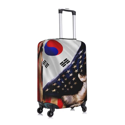 America And South Korea South Korean Flag Travel Luggage Cover Washable Suitcase Case Suitcase Protector Fit Luggage Cover Large3