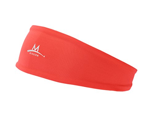 Mission Enduracool Lockdown Reversible Cooling Headband, Static Coral Grey, One Size