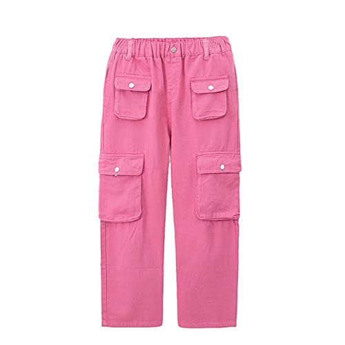 Betadog Girls's Jeans Wide Leg Flare Cargo Jeans Boot Cut Bell Bottom Denim Pants Baggy Blue Jeans for Girls