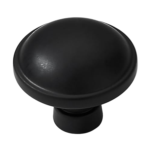 Khtumeware 2 Pack Large Cabinet Knobs Matte Black 1-3/4 Inch (44 mm) Diameter Heavy Duty Zinc Kitchen Drawer Pulls Door Dresser Handles