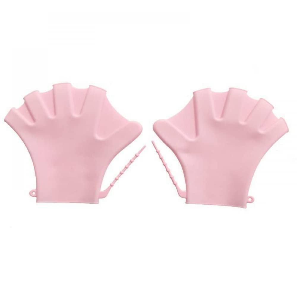 YXSH 1 paire de gants de natation palmés résistants à l'eau en silicone pour la natation, la plongée, l'entraînement - Rose