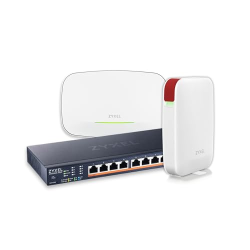 Image of Zyxel Nebula SMB Plus Kit, WiFi 7 BE11000 Tri-Band Access Point, 2.5G Multi-Gig PoE++ Switch, Security Firewall, Next-Gen Cloud-Managed Network Bundle for Growing Businesses