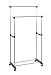 Produktbild HAKU Möbel Rollgarderobe alu, chrom, schwarz, Kunststoff, Metall - Maße: B 80 cm x H 96-165 cm x T 42 cm, Style: Modern