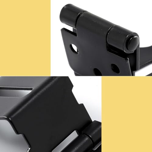 Image of GSHLLO 2 Pcs 4 Inch Stainless Steel Hinge Padlock 90 Degree Right Angle Door Clasp Security Window Locking Latch Door Gate Latch Hasp with Screws, 64 x 40 x 32 mm, Black