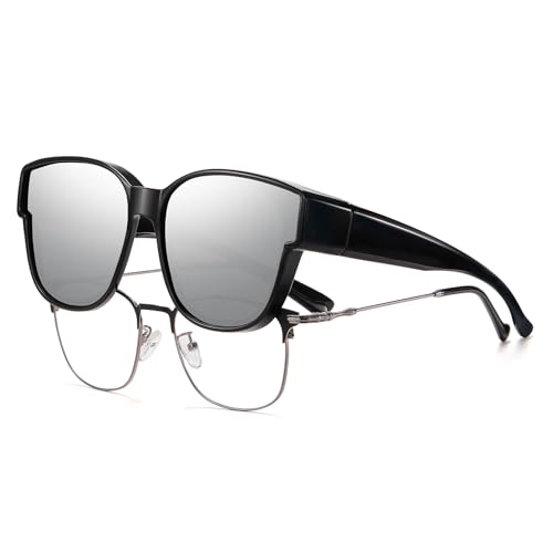 Image of GEGURI Polarized Sunglasses Fit Over Glasses for Men Women, Oversized Square Sun Glasses UV400 Protection Shades