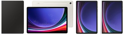 Image of Samsung Galaxy Tab S9 RAM 8 GB, ROM 128 GB Expandable, S Pen in-Box, Wi-Fi Tablet, Beige with S9 Screen Protector, Transparent & S9 Notepaper Screen, White & S9 Book Cover Keyboard, Black
