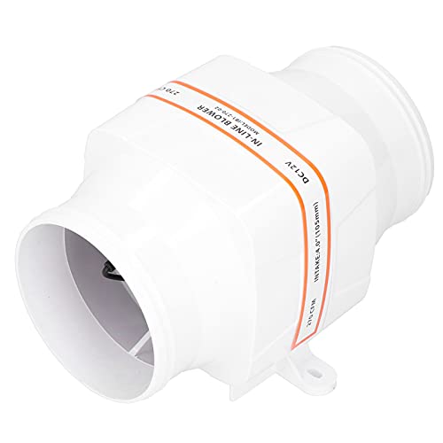 Inline Marine Air Blower, 4in 270CFM High Airflow Blower, 12V, AntiMarine Boat Accessory for Efficient Bilge Management