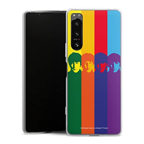 DeinDesign Coque en Silicone Compatible avec Sony Xperia X5 IV Etui Silicone Coque Souple Arc-en-Ciel The Beatles Bande - Les Beatles, Paul McCartney, John Lennon, RIngo Starr, George Harrison DeinDesign Coque en Silicone Compatible avec Sony Xperia X5 IV Etui Silicone Coque Souple Arc-en-Ciel The Beatles Bande