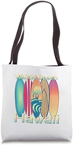 Retro Hawaii Waikiki Beach SUP Stand Up Paddle Board Tote Bag