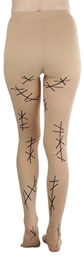 Image of ToBeInStyle Women's Bloody Stitches Scar Zombie Frankenstein Costume Tights Pantyhose Living Dead