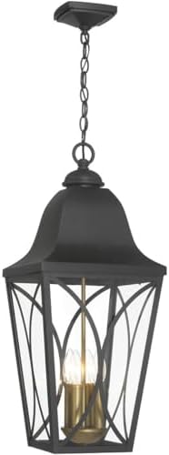 Minka Lavery Cardigan 26 1/2" H Sand Black and Brass 4-Light Outdoor Hanging Light