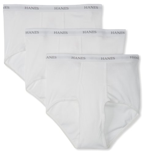 Hanes Ultimate Men's Big and Tall 3-Pack Full-Cut Briefs, White, 3X-Large
