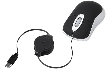 Retractable Mouse,USB C Mouse Wired,Corded Mouses Laptop Optical ...