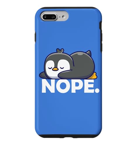 Funny Chibi Anime Kawai Kids Sleep Nap NOPE Penguin Lover �X�}�z�P�[�X iPhone 7 Plus/8 Plus �p