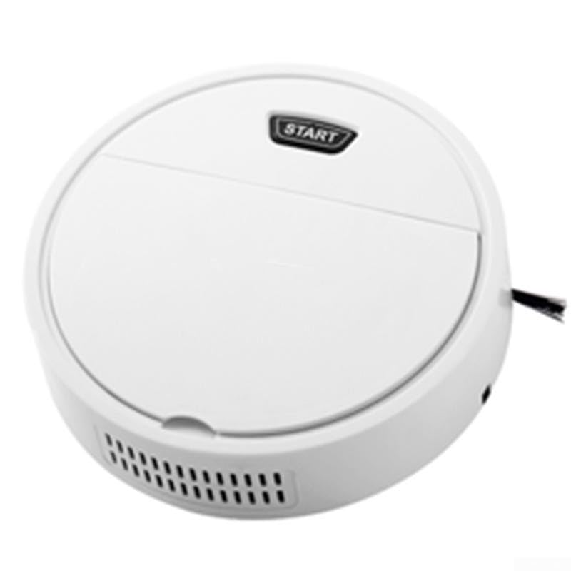 Saugroboter für Wohnzimmer mit automatischem Wisch- und Kehrfunktion, wiederaufladbar über USB, kompaktes und praktisches Design (weiß)