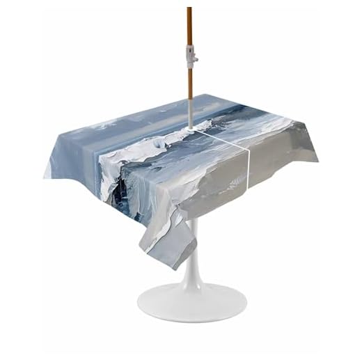 Waterproof Abstract Ocean Tablecloth with Zipper