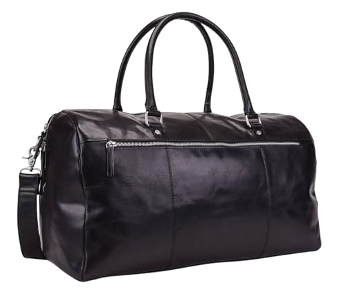 Bolso de viaje de cuero Leonhard Heyden Cambridge espacioso y negro