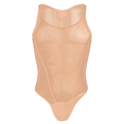 ABAFIP Men's Mesh Undershirts Bodysuit Sleeveless Sheer Tank Top Jumpsuit Fitness Mankini Jumpsuit3