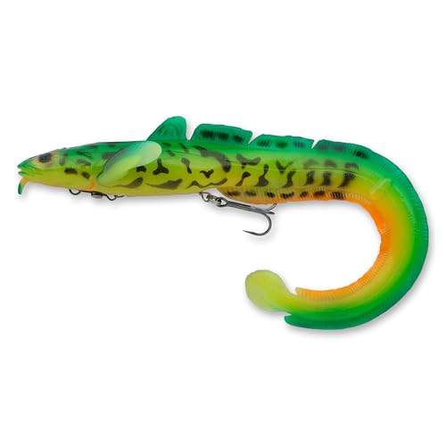 Leurre enfoncé 10" Savage Gear 3D Burbot Ribbontail avec queue ondulante Firetiger