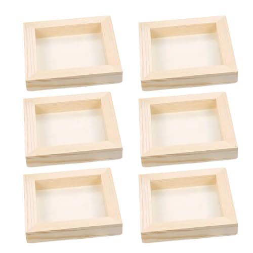 Ssguopte 6er Pack 4x4 Holz Malkarton Set