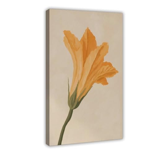 Toile aquarelle lys orange pour illuminer le mur de votre bureau
