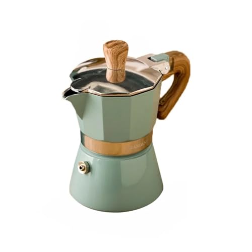 DMWLZHO Cafetera italiana moka de aluminio de 150/300 ml, estilo retro verde, for cocina, cafetera clásica for cocina o regalo.(150ml)
