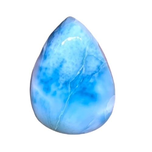 Larimar cabochon en poire idéal pour réparer ou personnaliser une bague