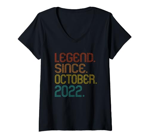 Legend Since October 2022 Years Old Birthday 2022 Men Women Camiseta Cuello V