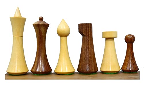 Juego de ajedrez combinado de madera hecho a mano, piezas únicas de ajedrez Hermann Ohme y tablero de ajedrez de palisandro dorado de 19 pulgadas, piezas de ajedrez de madera premium y tablero