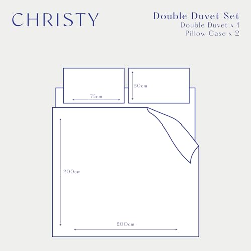 Christy 400TC Double Duvet Cover Set, Ivory - Image 4