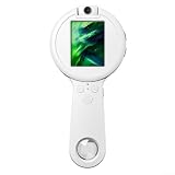 Microscopio portatile portatile con zoom 100-500x, display da 6,1 cm, strumento ricaricabile tramite USB, per riparazione elettronica (bianco)