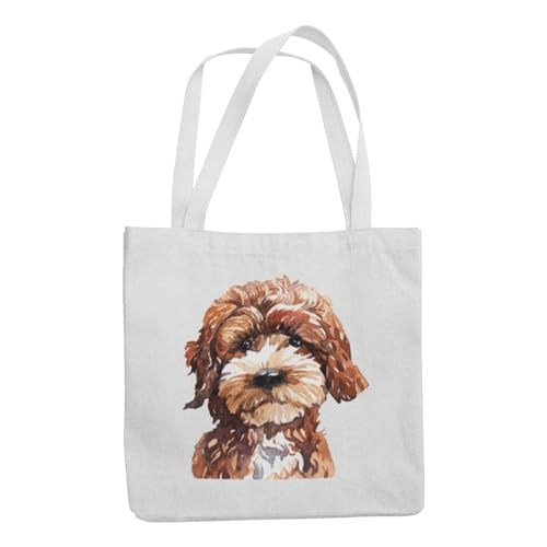 Tribal T-Shirts Cockapoo Portrait Sac à provisions pour amoureux des chiens, blanc, Large