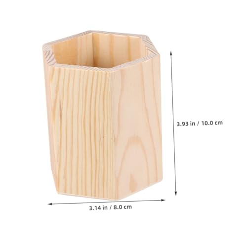 Support hexagonal pour crayons rangement bois pour école bureau et maquillage - 3