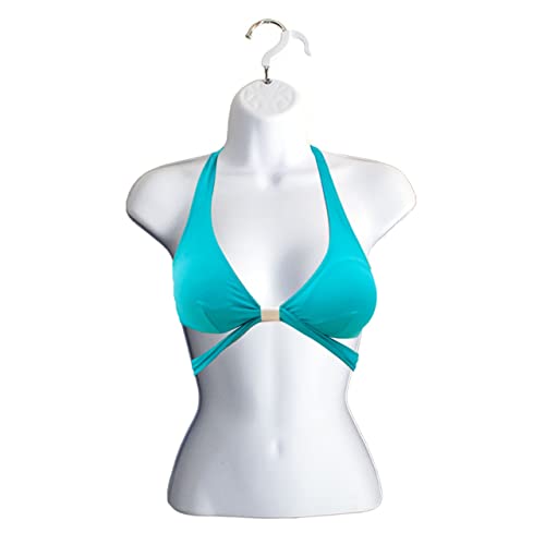 Maniquí de mujer para ahorrar espacio busto blanco con gancho S-M 3