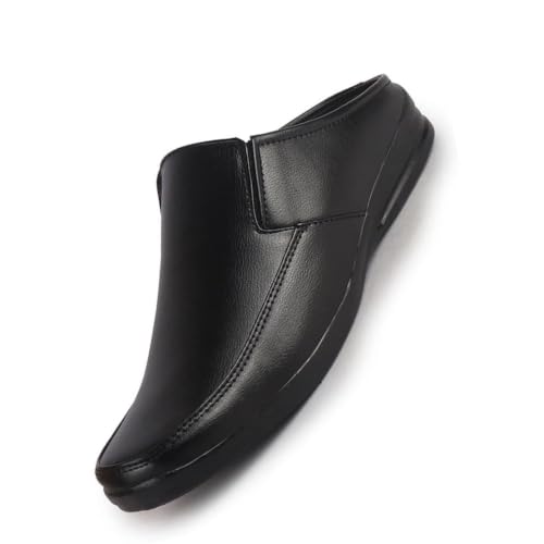 Image of FAUSTO Men Formal Back Open Memory Cushioned Insole Slip On Shoes | Office, Meetings, Event Slip Ons with Comfort All Day Long | Semi Formal Outfit Shoe, Anti Skid Rubber Sole