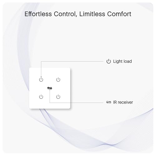 Image of IOTICS Smart Wifi Switch Board: 4 x Switch Module. Touch Control, Remote, App Control. Voice Compatible with Alexa & Assistant. Smart Touch Switch Board For Home Automation (White)