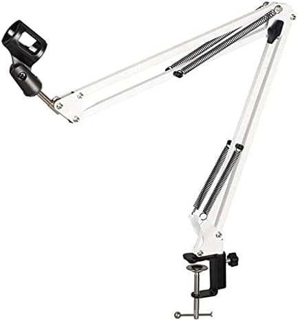 Extendable Recording Microphone Holder with Mic Clip Table Mounting Clamp (Color : Blue) (White) image 2