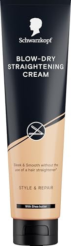 Schwarzkopf Blow-Dry Straightening Cream 150 ml, Style & Care, Straighter Hair without the Flat Iron, Styling Cream for Hair, Blow-dry & Anti Frizz