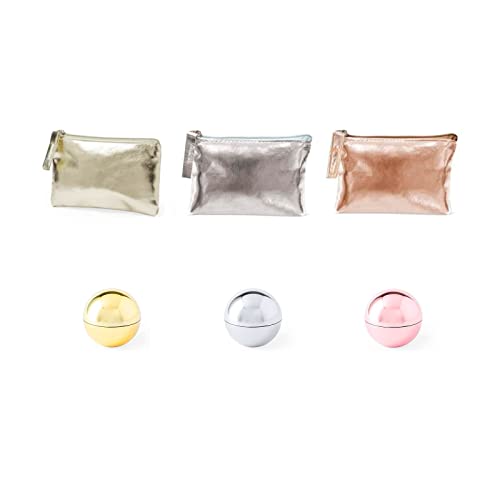 30 Monederos Metalizados + 30 Bálsamos labiales, surtido en colores. Lip gloss boda. detalles originales boda, monederos colour.