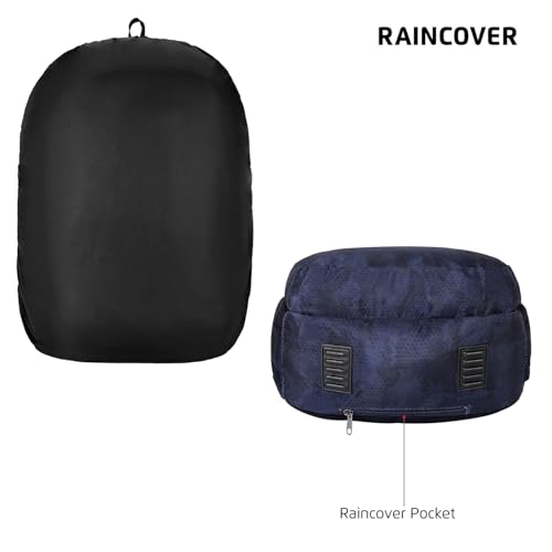 Image of Safari Omega Plus 30L Casual Laptop Backpack, 2 compartments, Raincover, Organizer, Full body print, Bottle holder, Front pockets Color- Blue