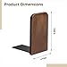 Chewtoyo 2 Pcs Walnut Bookends, 6.7 in Wooden Book Ends for Heavy Books, Square Head, Non-Slip Base, Decorative