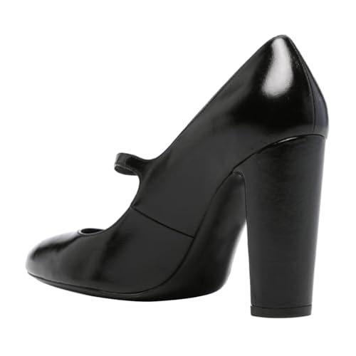 FOWT Women Round Toe Retro Pumps Chunky High Heel Mary Janes Vintage Party Office Evening Shoes Size 4-16 US2