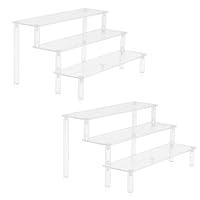 TVNYOUJIA Acrylic Riser, 3 Tier Clear Display Stand Retail Risers, Acrylic Shelves for Figures Cupcake Dessert Perfume Stand Organizer(11.8\"