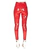 Tipsy Elves Women's Red Sequin High Waisted Leggings Size X-Large #1