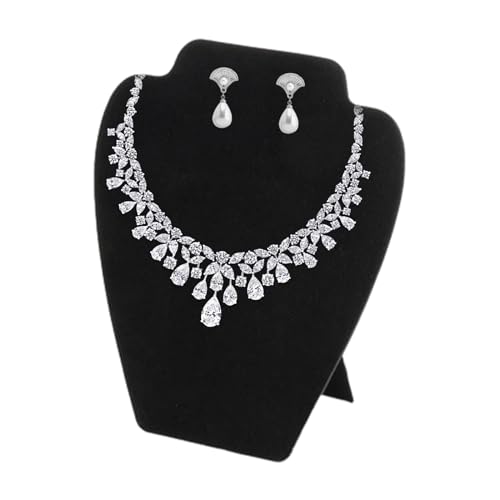 Necklace Display Bust 1 Pcs Velvet Necklace Display Stand Jewellery Display Stand for Selling Black Velvet Necklace Display for Sale Necklace Stand Holder for Necklaces Earrings Jewellery