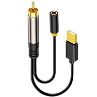 MISYNLON Digitaler Koaxial-RCA-Stecker auf 3,5-mm-Buchse mit USB-Schnittstelle, Konverter-Adapter, Stereo-Audiokabel, für Blu-ray-Player, Set-Top-Boxen, PS4, Lautsprecher, Verstärker, Fernseher, 0,2 m