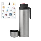 BARGRIN Termo mate de acero inoxidable, termo aislado para bebidas frías y calientes, sin BPA